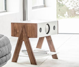 La Boite concept &#39;Cube&#39; speaker, white and walnut MULTICOLOUR BOIT25CUB077MUL