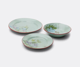 Pierre-Louis Mascia Floral starter plate, purple peony, light blue LIGHT BLUE PLMA26PLA650LBL