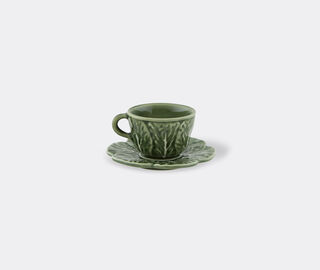 Bordallo Pinheiro 'Couve' coffee cup and saucer, set of four GREEN BOPI23COU598GRN