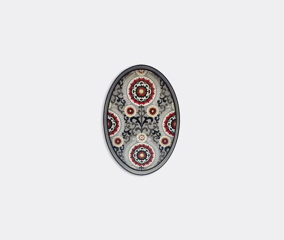 Les-Ottomans Hand painted iron tray, grey and red undefined ${masterID}