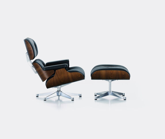 Vitra 'Lounge Chair and Ottoman', walnut and black