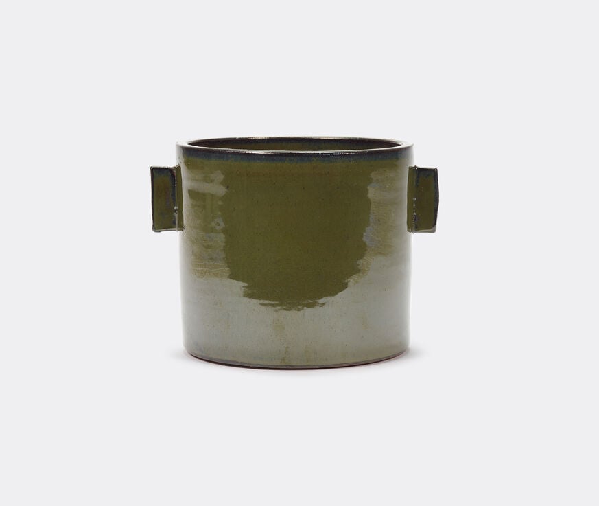 Serax 'Glazed Shades' flower pot, green  SERA21FLO362GRN
