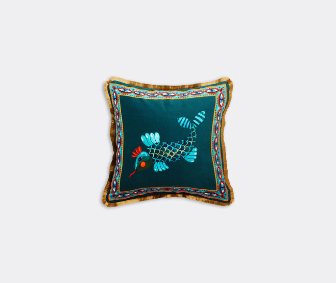 La DoubleJ 'Fish Friend' velvet cushion MULTICOLOUR LADJ22VEL301MUL