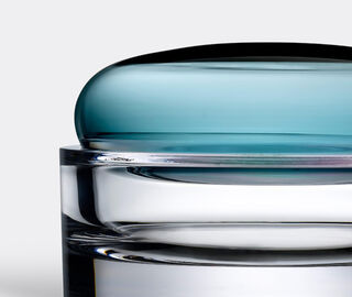 Nude 'Ecrin' lidded vessel, wide, petroleum green GREEN NUDE20ECR715BLU