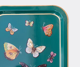 Les-Ottomans 'Butterflies' tray, multicolor MULTICOLOUR OTTO25BUT312GRN