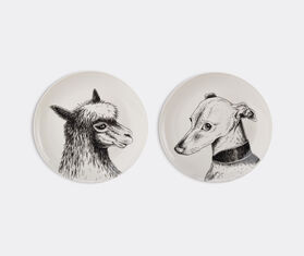 POLSPOTTEN 'Animals' side plate, set of six WHITE POLS22SID395WHI