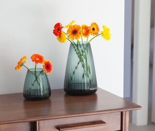 XLBoom 'Dim Stripe' vase, large, green GREEN XLBO25DIM049GRN