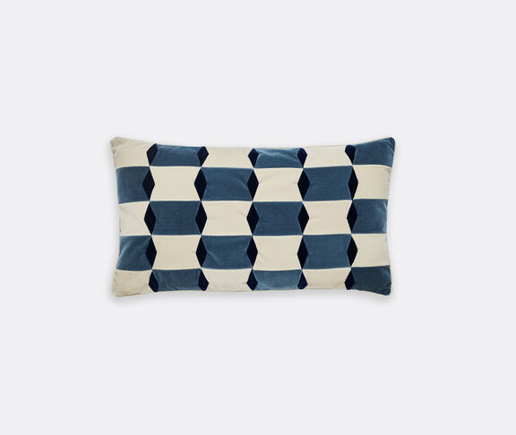 Christina Lundsteen 'Florence' cushion, dusty white, sliver and dark blue undefined ${masterID}