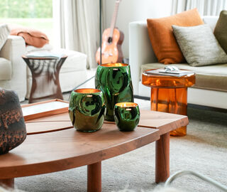 ONNO Collection 'Cape' candle Ginger fig scent, medium, green GREEN ONNO26CAP239GRN