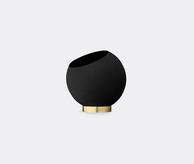 AYTM 'Globe' flowerpot, small, black and gold BLACK AYTM26GLO105BLK