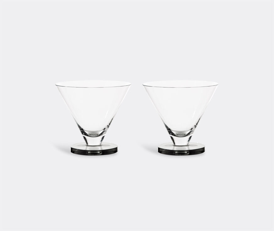 Tom Dixon 'Puck' cocktail glass, set of two clear / black base TODI20PUC433TRA