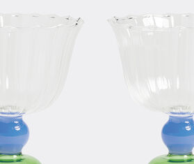 &amp;k Amsterdam &#39;Tulip&#39; glass, set of two, green MULTICOLOUR AMST25GLA369MUL