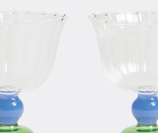 &amp;k Amsterdam 'Tulip' glass, set of two, green MULTICOLOUR AMST25GLA369MUL