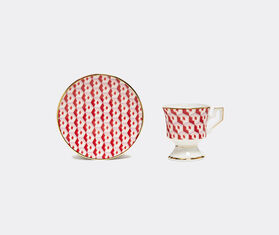 La DoubleJ 'Cubi Rosso' espresso cup and saucer, set of two MULTICOLOUR LADJ22ESP989MUL