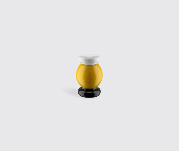Alessi Salt, Pepper And Spice Grinder In Beech-Wood, Yellow, Black And White. Alessi 100 Values Collection. undefined ${masterID} 2