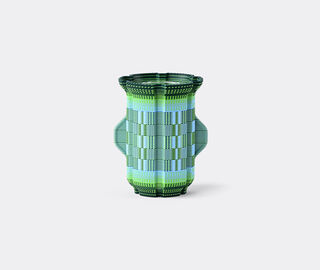 Wontek 'Ancient Aliens' vase no. 1, green and sky blue GREEN WONT26VAS021GRN
