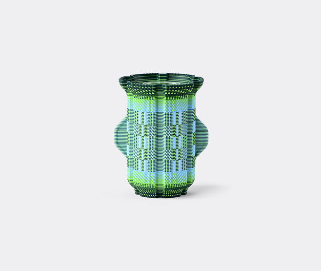 Wontek 'Ancient Aliens' vase no. 1, green and sky blue GREEN WONT26VAS021GRN