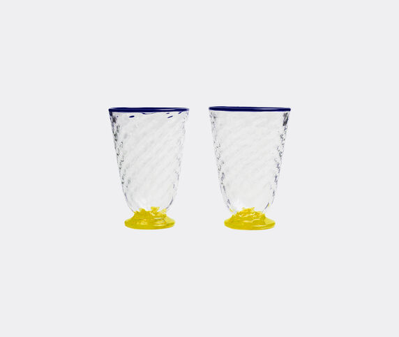 La DoubleJ 'Quilted' glass, set of two, yellow multicolor LADJ24QUI250MUL