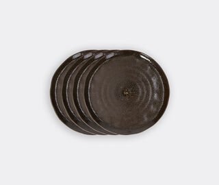 Pomax 'Cycle' dinner plate, set of four, brown MULTICOLOUR POMA26CYC200MUL