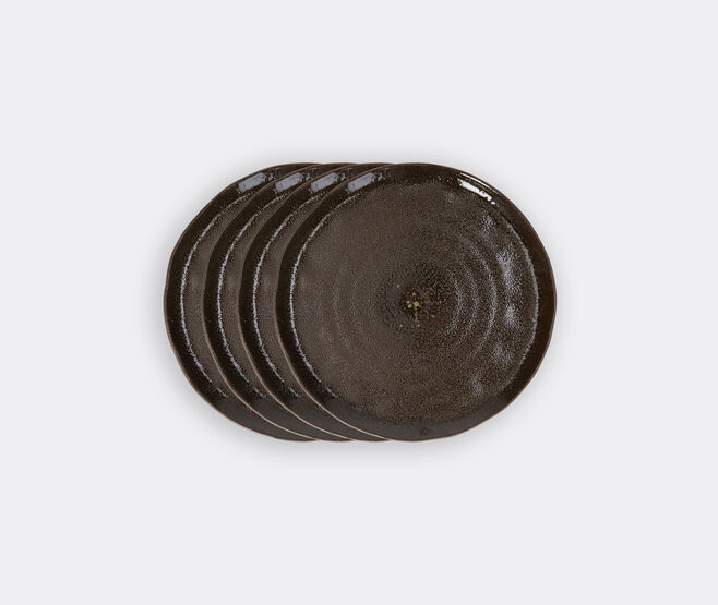 Pomax 'Cycle' dinner plate, set of four, brown MULTICOLOUR POMA26CYC200MUL