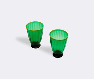 La DoubleJ 'Rainbow' glasses, green, set of two GREEN LADJ22RAI137GRN