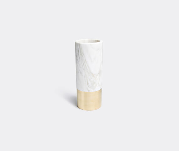 Michael Verheyden 'Duet' marble vase White, grey, brass MIVE15DUE612WHI
