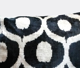 Les-Ottomans Silk velvet cushion, black and white MULTICOLOUR OTTO20SIL689MUL