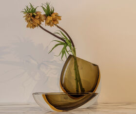 Gardeco &#39;Vase Canoe 160&#39;, fum&eacute; and amber BROWN GARD23VAS253AMB