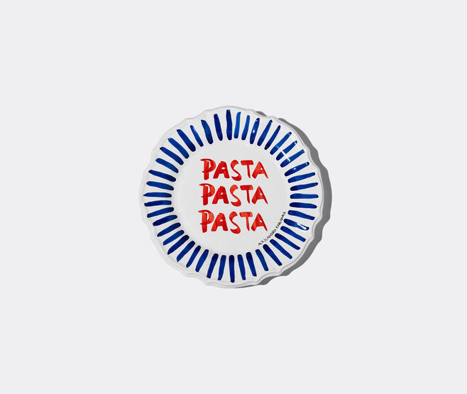 Casa Alessandro Enriquez 'Pasta, Pasta, Pasta' presentation plate, blue and red MULTICOLOUR ALEN26PAS706MUL
