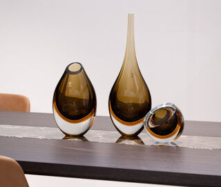 Gardeco 'Bowl drop', diagonal, fum&eacute; and amber BROWN GARD23BOW243AMB