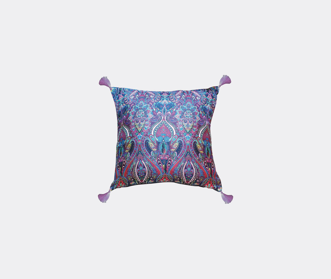Les-ottomans Paisley-print Silk Cushion In Multicolor