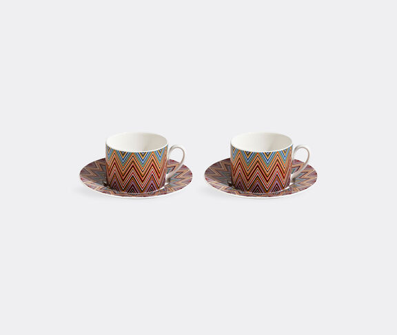 Missoni 'Zig Zag Jarris' teacup and saucer, set of two, red MULTICOLOUR MIHO22ZIG521MUL