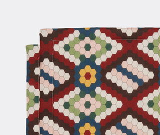 La DoubleJ 'Honeycomb Tiles' tablemat, set of two MULTICOLOUR LADJ23TAB901MUL