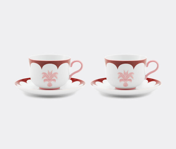 Aquazzura Casa 'Jaipur' teacup and saucer, set of two, bordeaux and pink multicolor AQUA23JAI347MUL