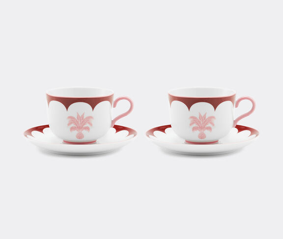 Aquazzura Casa 'Jaipur' teacup and saucer, set of two, bordeaux and pink undefined ${masterID}