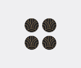 HestiaLiving &#39;Deco&#39; round coaster, set of four, noir MULTICOLOUR HELI25DEC504BLK