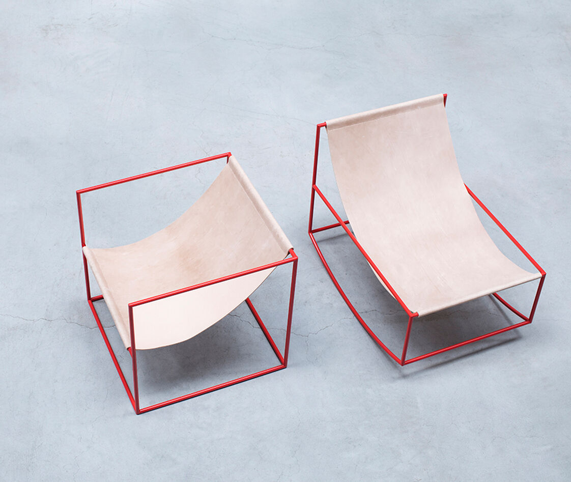 Shop Valerie_objects Seating Red In Red, Leather