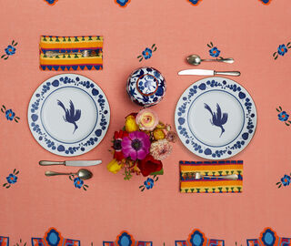 La DoubleJ 'Wildbird' charger plate MULTICOLOUR LADJ19WIL242BLU