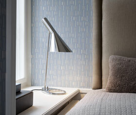 Louis Poulsen 'AJ Mini' table lamp, stainless steel polished, EU plug SILVER LOPO23MIN305SIL