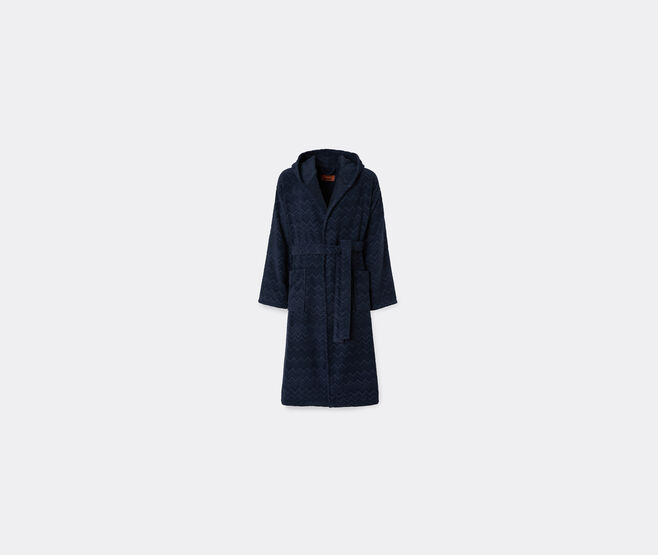 Missoni 'Chalk' hooded bathrobe, blue BLUE MIHO24CHA830BLU