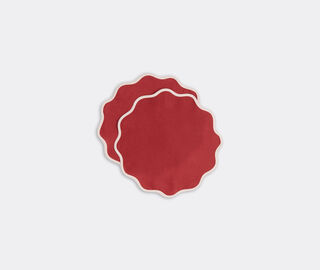 La DoubleJ 'Rainbow Vino Cloud' tablemat, set of two RED LADJ22CLO072RED