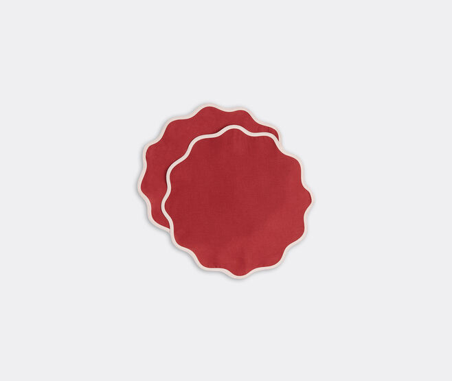 La DoubleJ 'Rainbow Vino Cloud' tablemat, set of two RED LADJ22CLO072RED