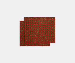 La DoubleJ 'Cherries Verde' tablemat, set of two GREEN LADJ22TAB144MUL