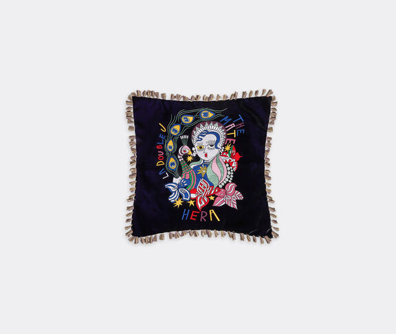La DoubleJ Velvet Embroidered Cushion black ${masterID} 2