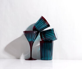 L&#39;Objet &#39;Prism&#39; martini glass, set of four, bordeaux BURGUNDY LOBJ24PRI198RED