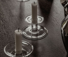 Audo Copenhagen 'Abacus' candle holder, small TRANSPARENT MENU22ABA607TRA