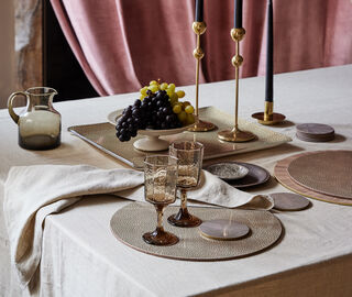 HestiaLiving 'Prestige' round tablemat, set of two, mink MULTICOLOUR HELI25PRE276BEI