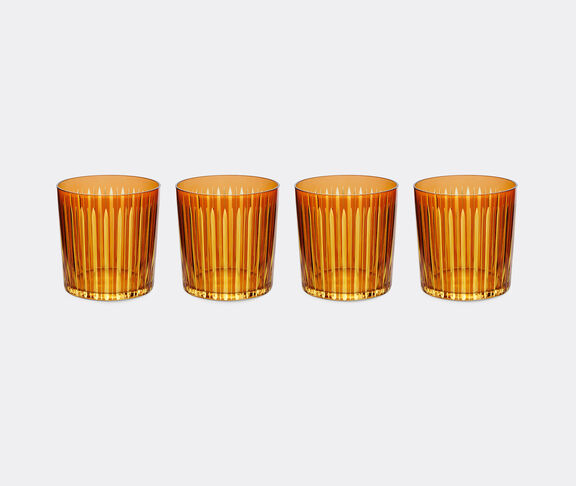 L'Objet 'Prism' cocktail glass, set of four, amber AMBER LOBJ24PRI044AMB