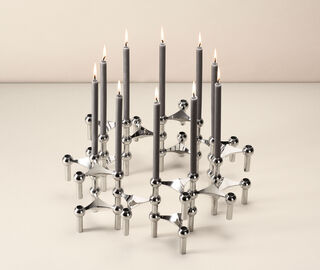 Stoff Nagel 'Stoff' candles, six pieces, light grey GREY STOF20STO333GRY