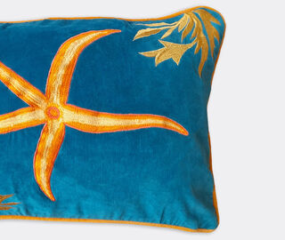 Les-Ottomans 'Starfish' embroidered cushion MULTICOLOUR OTTO23EMB170MUL
